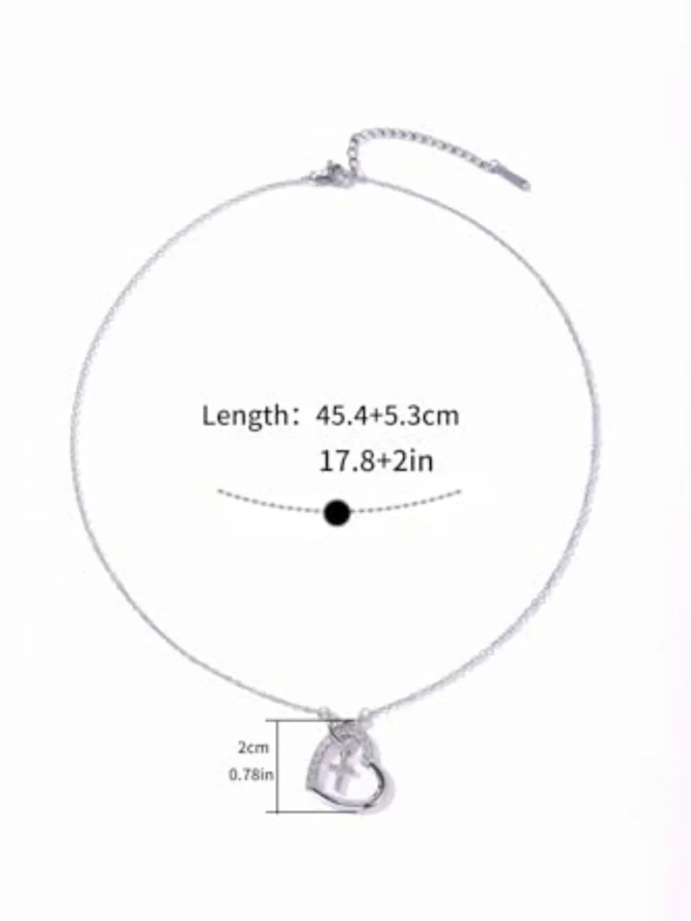 BRAND NEW Heart Cross Pendant Necklace for Women Teen Girls